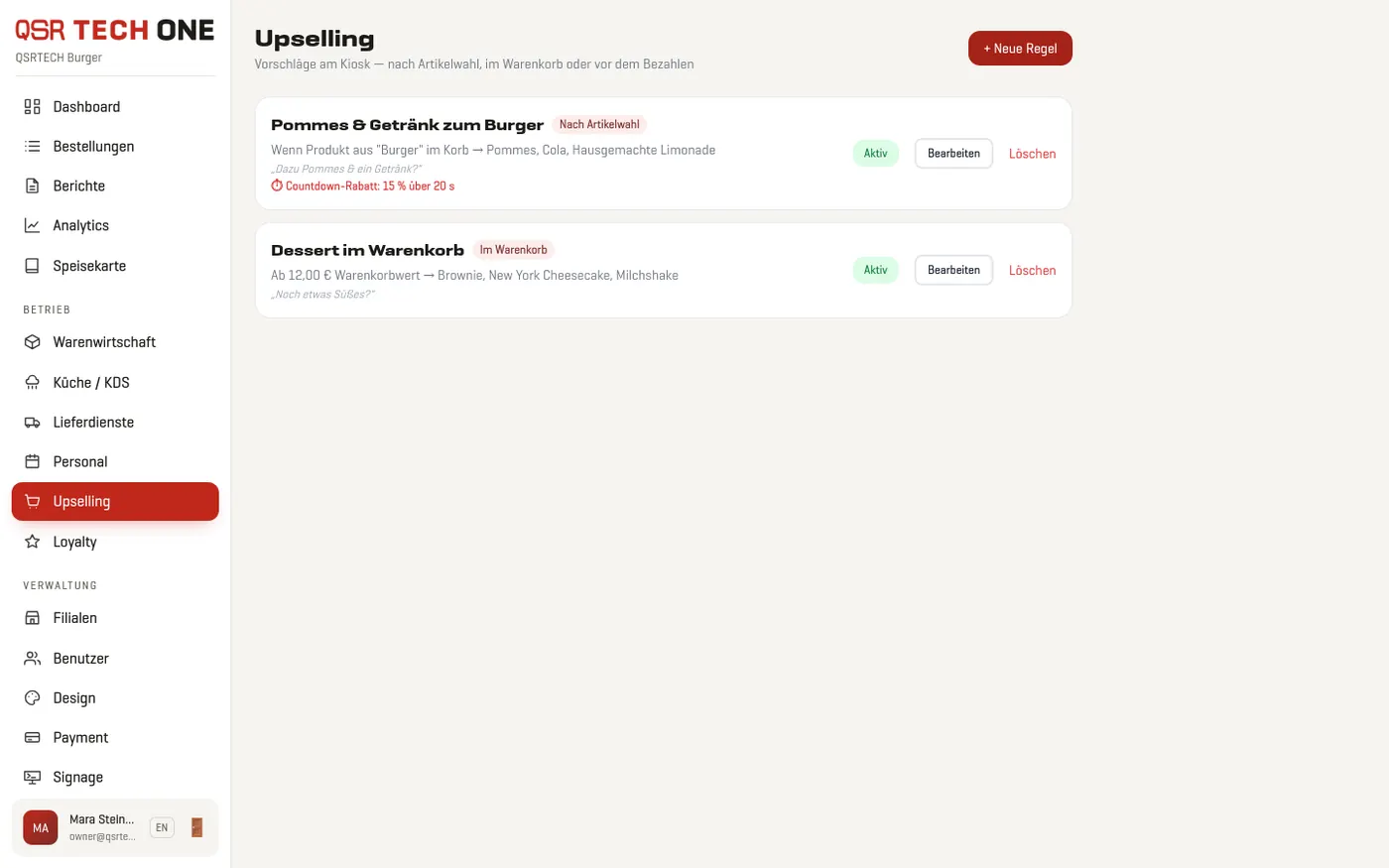 Upselling-Regeln