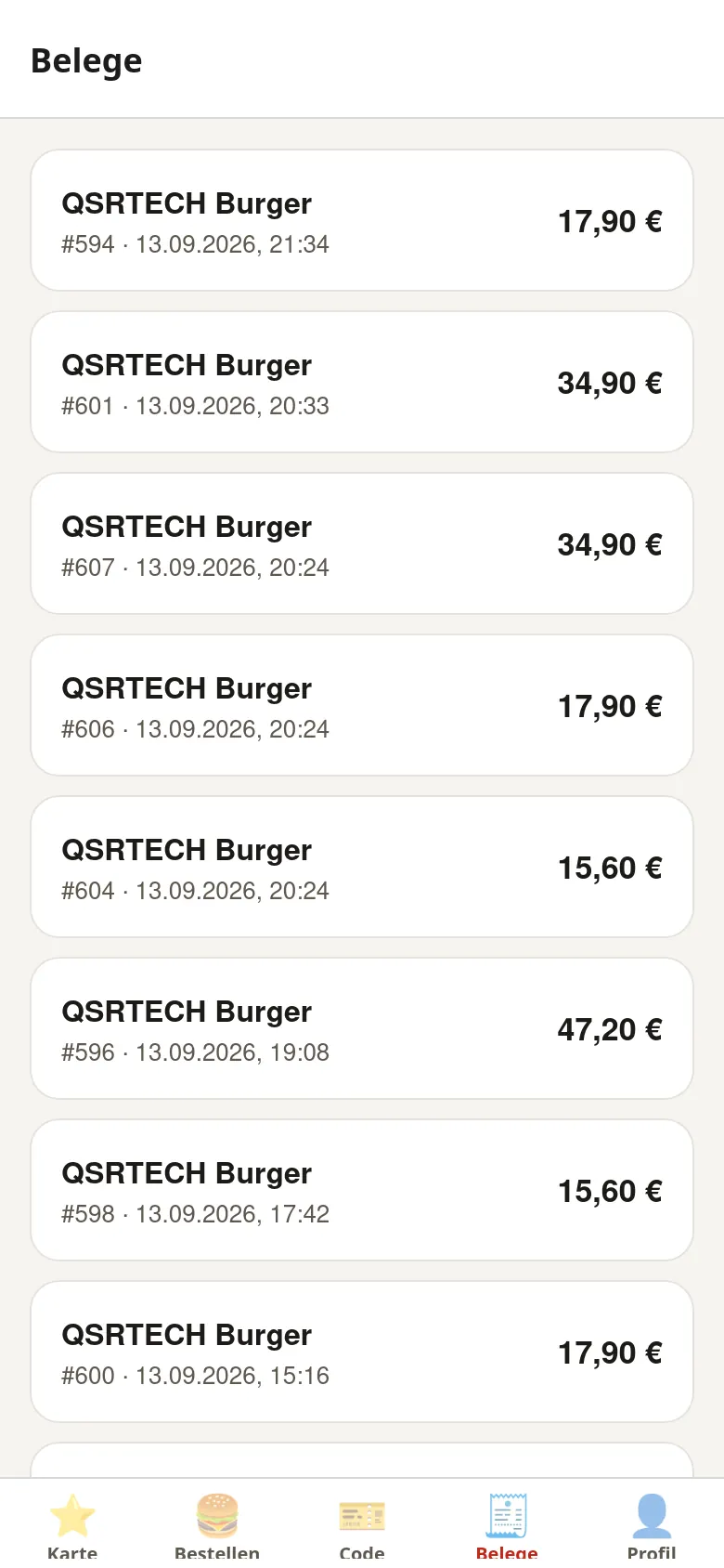 App: Belege